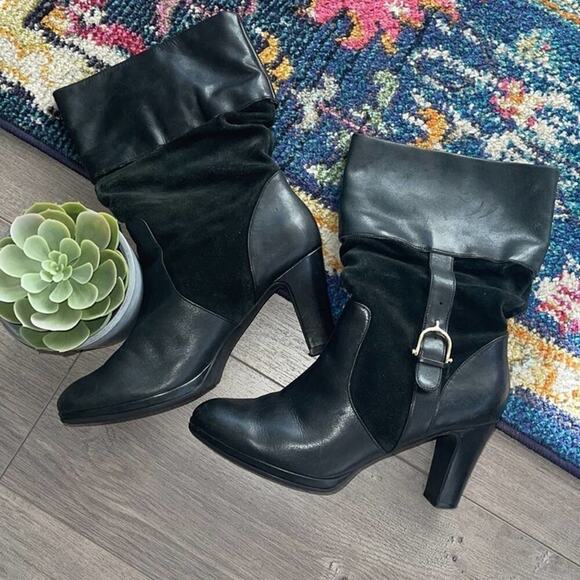 Ralph Lauren genuine leather /suede woman’s heels boots - Picture 2 of 12